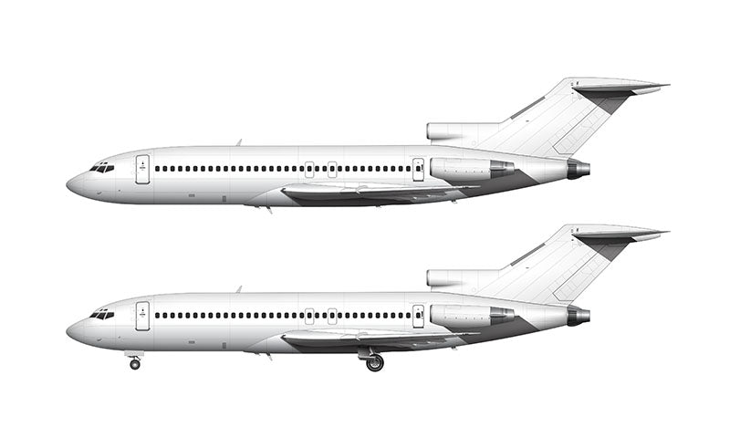 All White Boeing 727-100 template