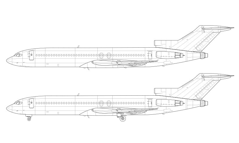 Boeing 727-200 line drawing
