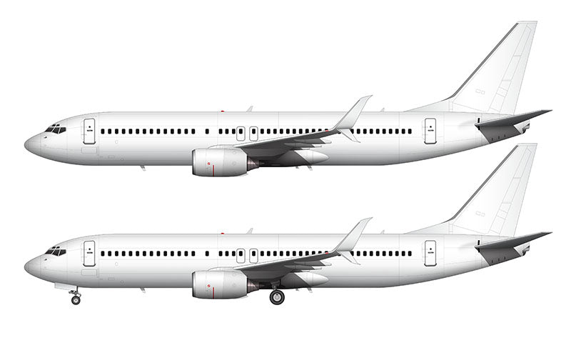 All White Boeing 737-800 template with split scimitar winglets