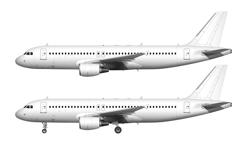 All White Airbus A320 with CFM56 engines template