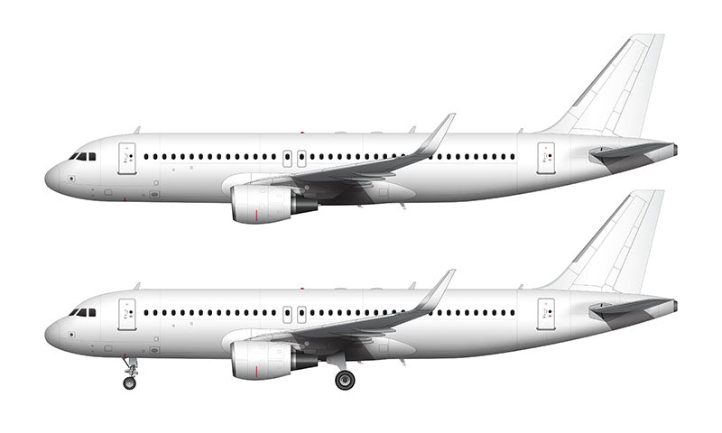 All White Airbus A320 with CFM56 engines and sharklets template