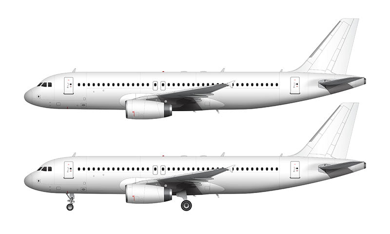All White Airbus A320 with V2500 engines template