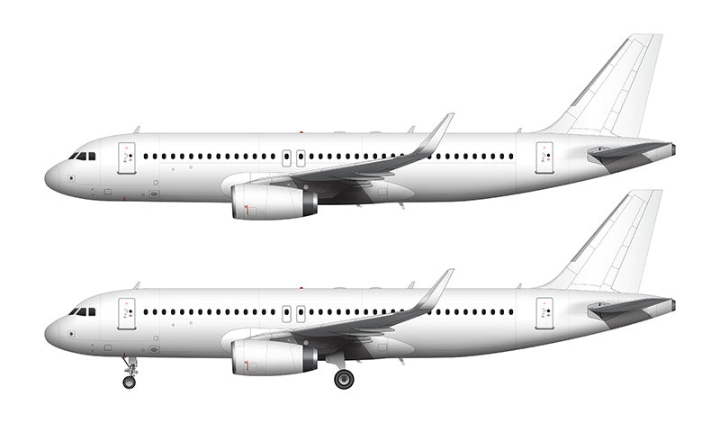 All White Airbus A320 with V2500 engines and sharklets template