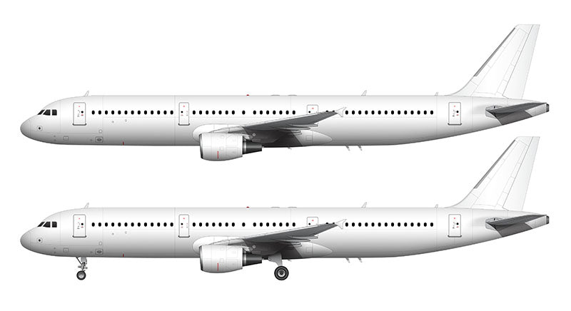 All White Airbus A321 with CFM56 engines template