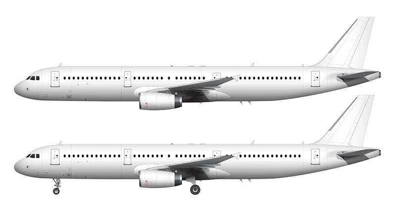 All White Airbus A321 with v2500 engines template