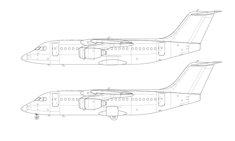 BAe 146-200 / Avro RJ85 line drawing