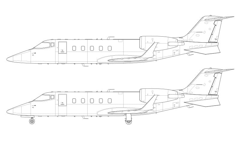 Learjet 60 line drawing