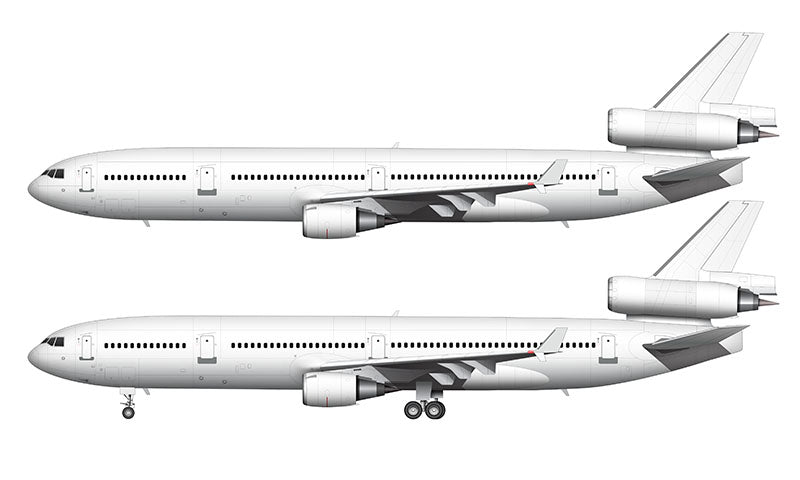 All White McDonnell Douglas MD-11 template