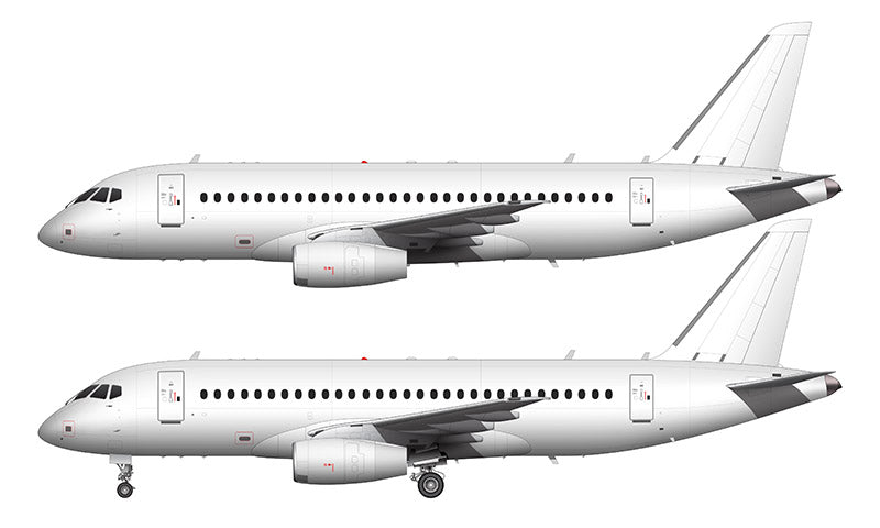 All White Sukhoi SSJ-100 template