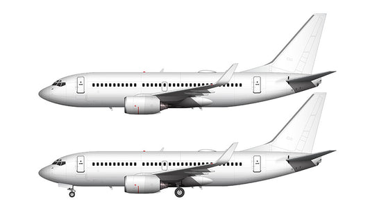 All White Boeing 737-700 with blended winglets template