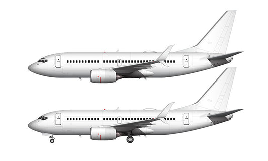 All White Boeing 737-700 with split scimitar winglets template
