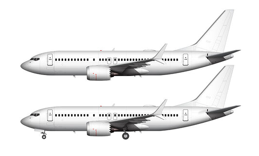 All White Boeing 737-7 MAX template