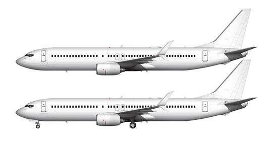 All White Boeing 737-900ER with split scimitar winglets template