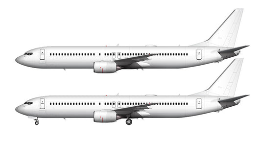 All White Boeing 737-900 without winglets template
