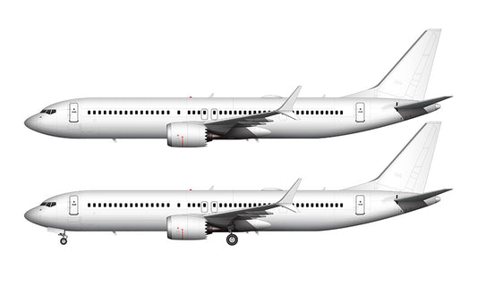 All White Boeing 737-9 MAX template