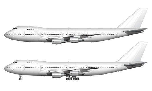 All White Boeing 747-200 with General Electric engines template