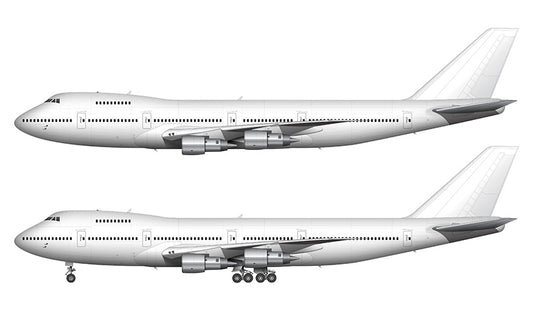All White Boeing 747-200 with Pratt & Whitney engines template