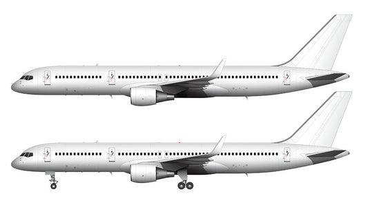 All White Boeing 757-200 with Pratt & Whitney engines and winglets template