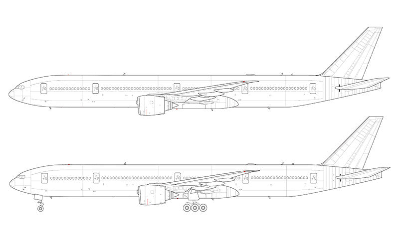 Boeing 777-300 line drawing