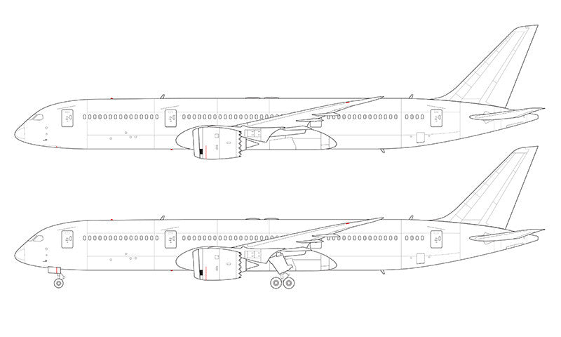 Boeing 787-9 line drawing