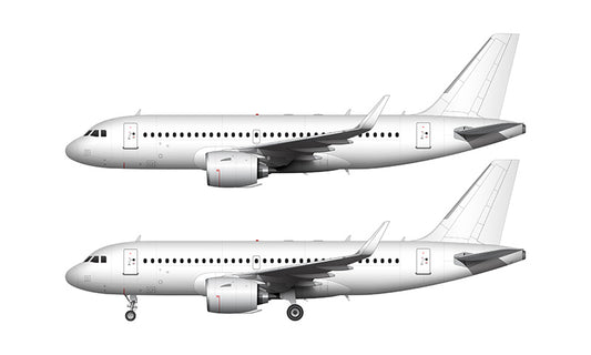 All White Airbus A319 NEO with Pratt & Whitney Engines template