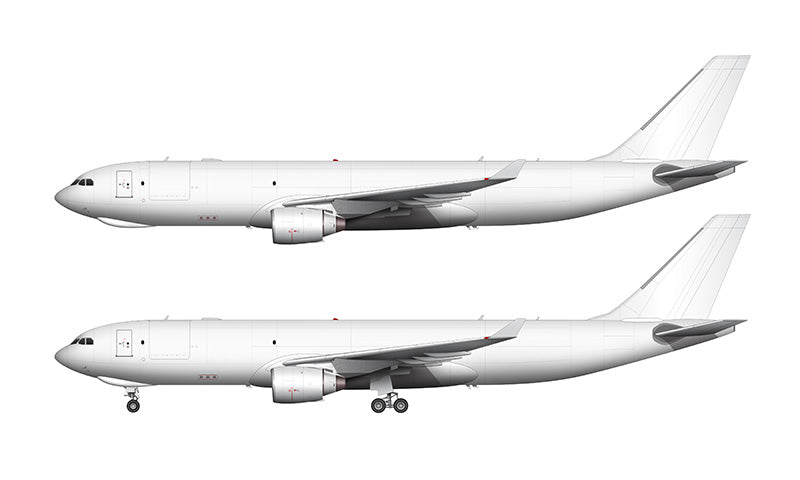 All White Airbus A330-200F with Pratt & Whitney engines template