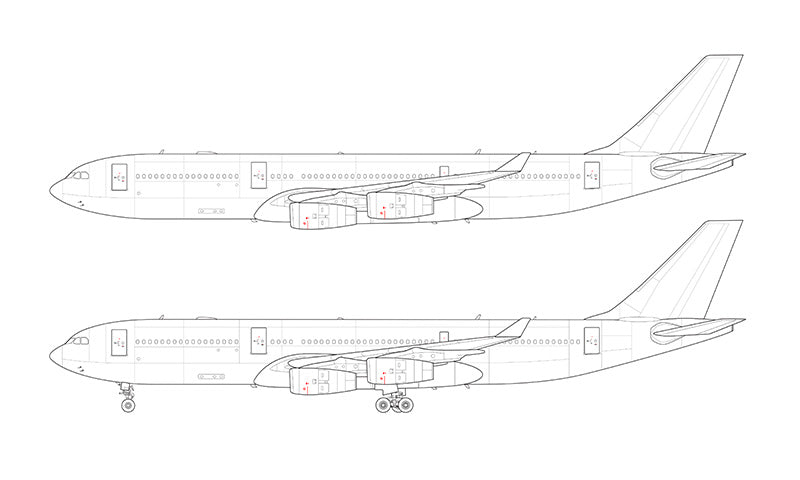 Airbus A340-200 line drawing