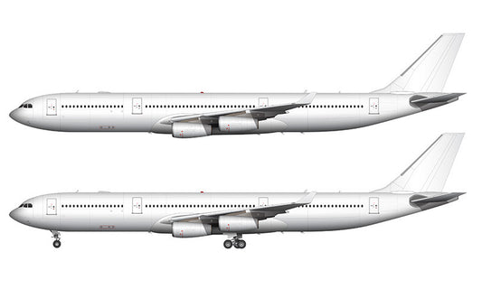 All White Airbus A340-300X template