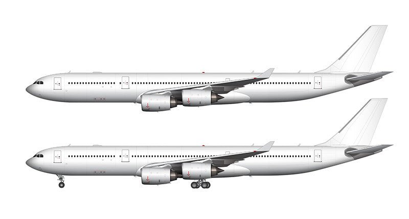 All White Airbus A340-500 template
