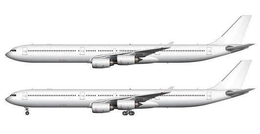All White Airbus A340-600 template