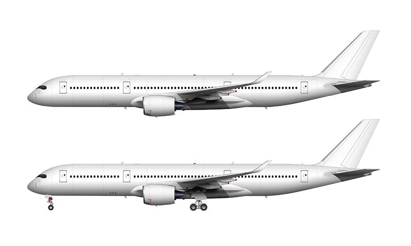All White Airbus A350-900 template