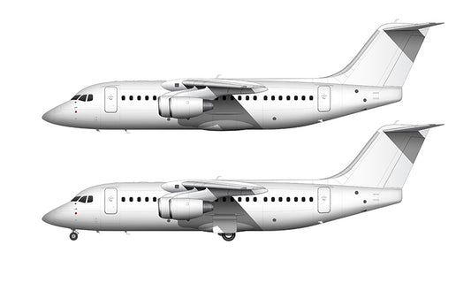 All White BAe 146-200 / Avro RJ85 template