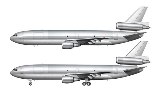 Bare Aluminium McDonnell Douglas DC-10-30F / MD-10 template