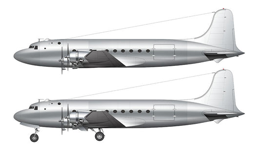 Bare Aluminum Douglas DC-4 template