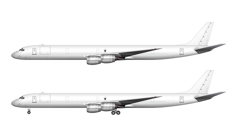 All White Douglas DC-8-73(CF) template