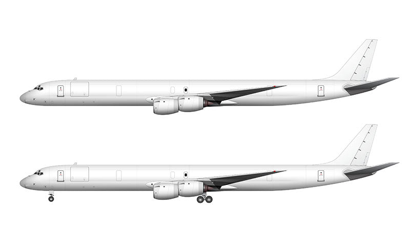 All White Douglas DC-8-73(CF) template