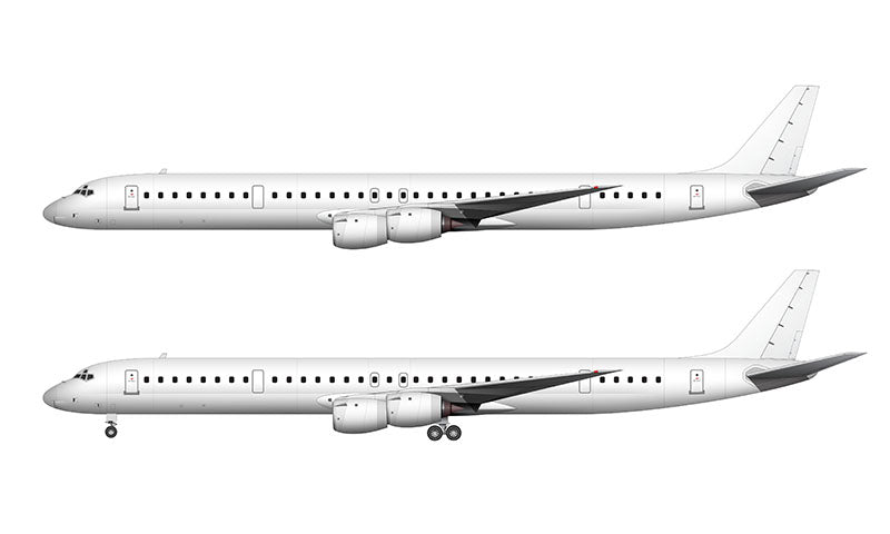 All White Douglas DC-8-73 template