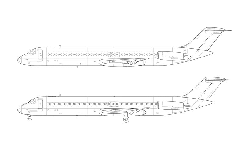 McDonnell Douglas DC-9-50 line drawing