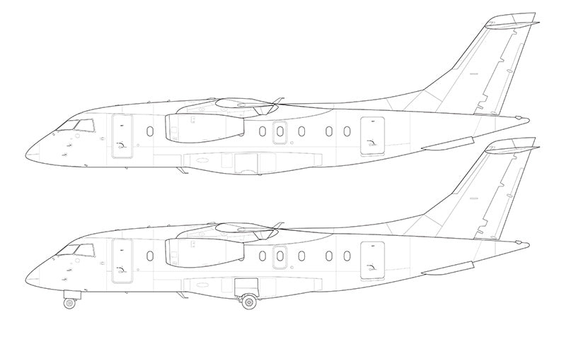 Dornier 328JET line drawing