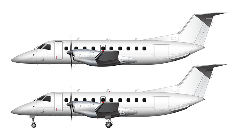 All White Embraer 120 Brasilia template