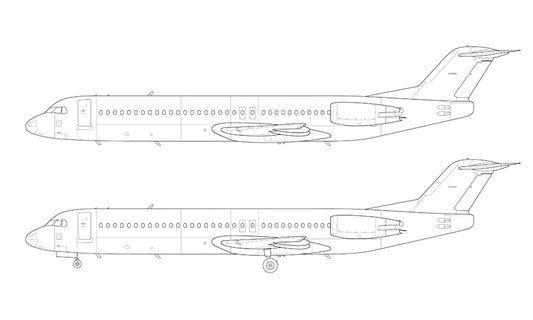 Fokker 100 (F-28-0100) line drawing
