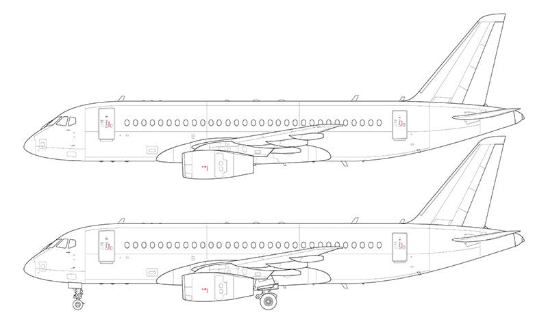 Sukhoi SSJ-100 line drawing
