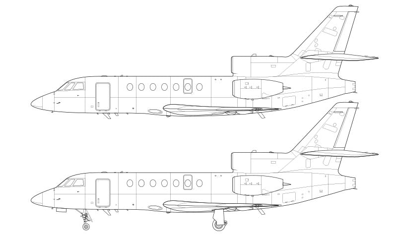 Dassault Falcon 50 / 50EX line drawing