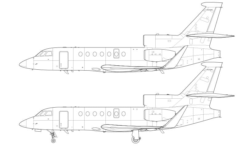 Dassault Falcon 50 / 50EX line drawing