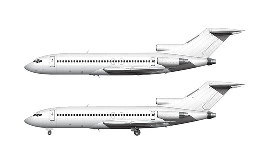 All White Boeing 727-100 template