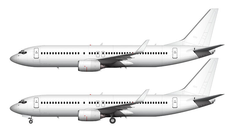 All White Boeing 737-800 with blended winglets template