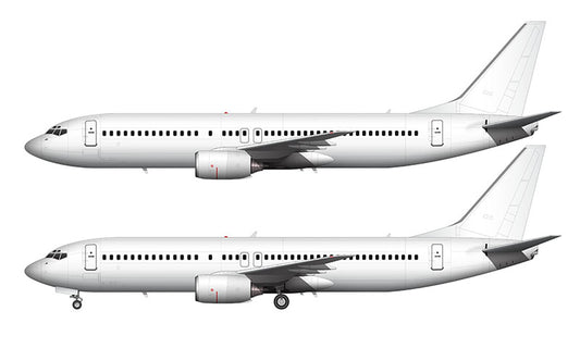 All White Boeing 737-800 without winglets template