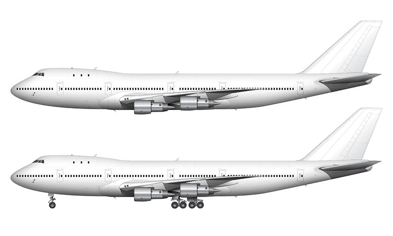 All White Boeing 747-100 template
