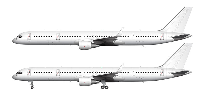 All White Boeing 757-300 with Pratt & Whitney Engines and Winglets Illustration
