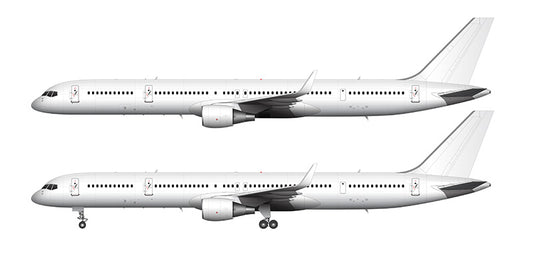 All White Boeing 757-300 with Pratt & Whitney Engines and Winglets Illustration